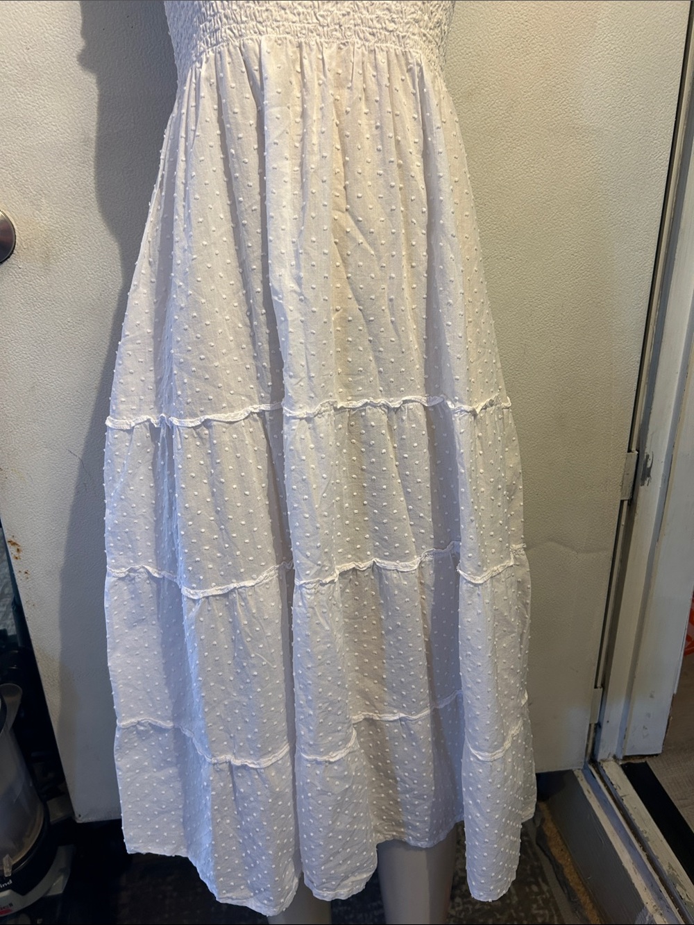 Hill House White Smocked Tiered Maxi Dress with Flutter Straps - Picture 3 of 11
